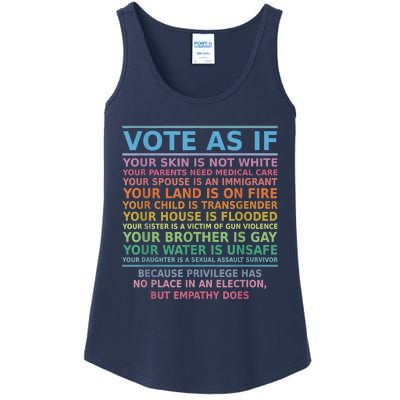 Vote As If Your Skin Is Not White Human's Rights Apparel Ladies Essential Tank