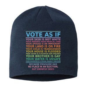 Vote As If Your Skin Is Not White Human's Rights Apparel Sustainable Beanie