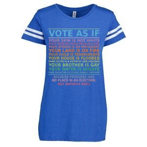 Vote As If Your Skin Is Not White Human's Rights Apparel Enza Ladies Jersey Football T-Shirt