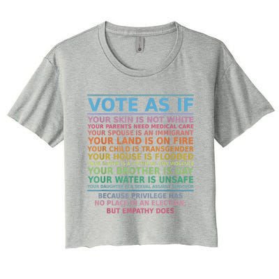 Vote As If Your Skin Is Not White Human's Rights Apparel Women's Crop Top Tee