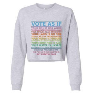 Vote As If Your Skin Is Not White Human's Rights Apparel Cropped Pullover Crew