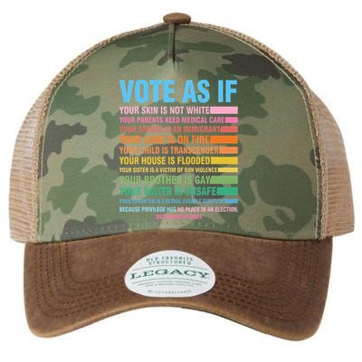 Vote As If Your Skin Is Not White HumanS Rights Legacy Tie Dye Trucker Hat