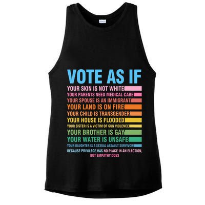 Vote As If Your Skin Is Not White HumanS Rights Ladies PosiCharge Tri-Blend Wicking Tank