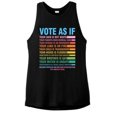 Vote As If Your Skin Is Not White HumanS Rights Ladies PosiCharge Tri-Blend Wicking Tank