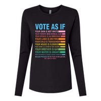 Vote As If Your Skin Is Not White HumanS Rights Womens Cotton Relaxed Long Sleeve T-Shirt