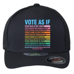 Vote As If Your Skin Is Not White HumanS Rights Flexfit Unipanel Trucker Cap