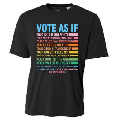 Vote As If Your Skin Is Not White HumanS Rights Cooling Performance Crew T-Shirt