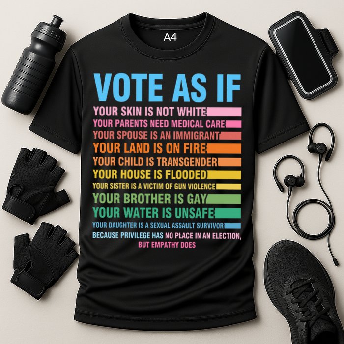 Vote As If Your Skin Is Not White HumanS Rights Cooling Performance Crew T-Shirt