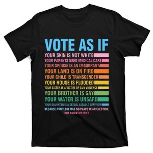 Vote As If Your Skin Is Not White HumanS Rights T-Shirt