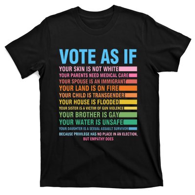 Vote As If Your Skin Is Not White HumanS Rights T-Shirt