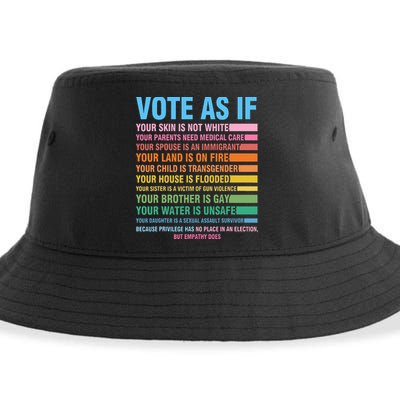 Vote As If Your Skin Is Not White HumanS Rights Sustainable Bucket Hat