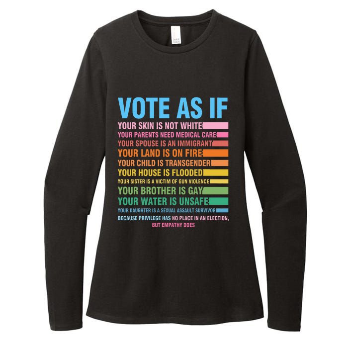 Vote As If Your Skin Is Not White HumanS Rights Womens CVC Long Sleeve Shirt