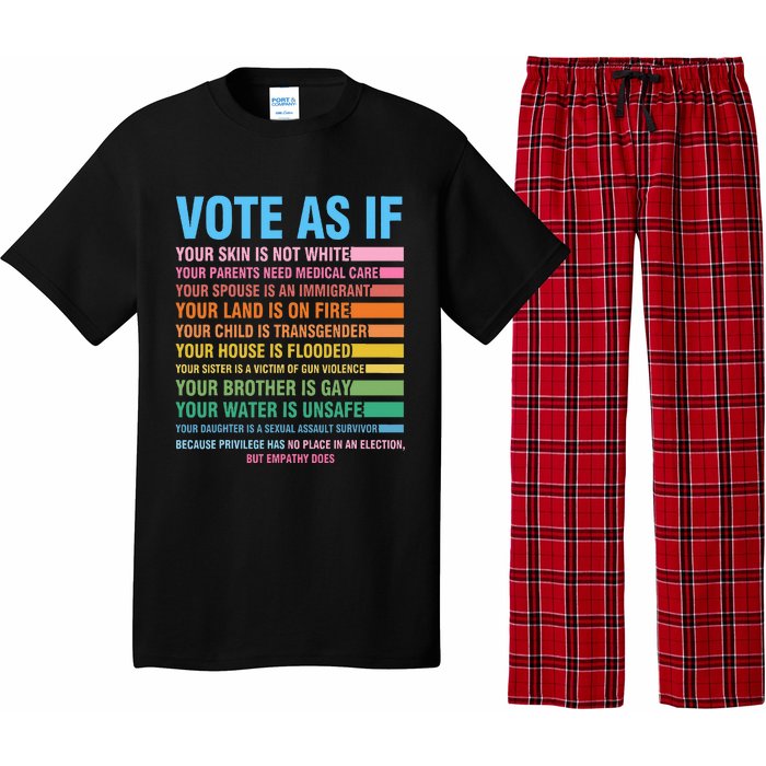 Vote As If Your Skin Is Not White HumanS Rights Pajama Set