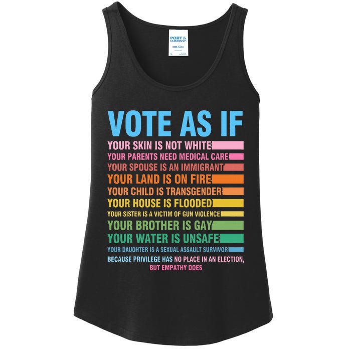 Vote As If Your Skin Is Not White HumanS Rights Ladies Essential Tank