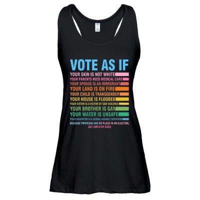 Vote As If Your Skin Is Not White HumanS Rights Ladies Essential Flowy Tank