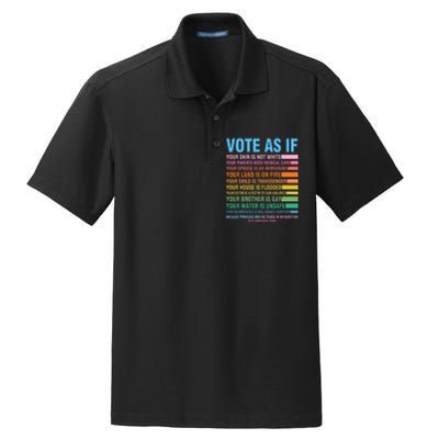 Vote As If Your Skin Is Not White HumanS Rights Dry Zone Grid Polo