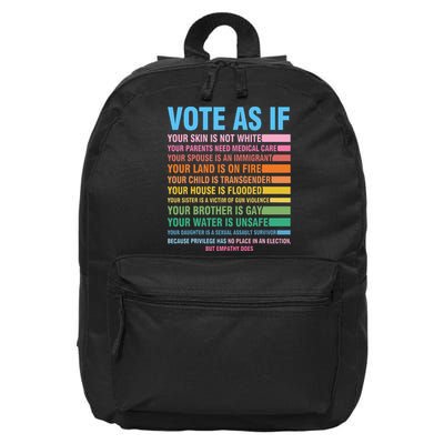 Vote As If Your Skin Is Not White HumanS Rights 16 in Basic Backpack