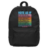 Vote As If Your Skin Is Not White HumanS Rights 16 in Basic Backpack