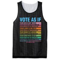 Vote As If Your Skin Is Not White HumanS Rights Mesh Reversible Basketball Jersey Tank