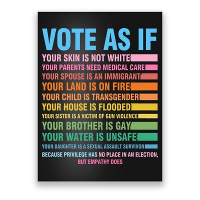 Vote As If Your Skin Is Not White HumanS Rights Poster