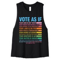 Vote As If Your Skin Is Not White HumanS Rights Women's Racerback Cropped Tank