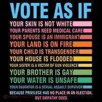 Vote As If Your Skin Is Not White HumanS Rights Pom Pom 12in Knit Beanie