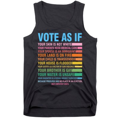 Vote As If Your Skin Is Not White HumanS Rights Tank Top