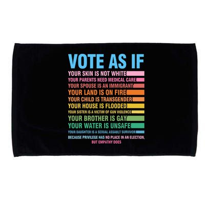 Vote As If Your Skin Is Not White HumanS Rights Microfiber Hand Towel