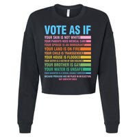 Vote As If Your Skin Is Not White HumanS Rights Cropped Pullover Crew