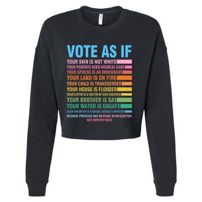 Vote As If Your Skin Is Not White HumanS Rights Cropped Pullover Crew