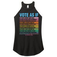 Vote As If Your Skin Is Not White HumanS Rights Women's Perfect Tri Rocker Tank