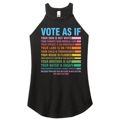 Vote As If Your Skin Is Not White HumanS Rights Women's Perfect Tri Rocker Tank