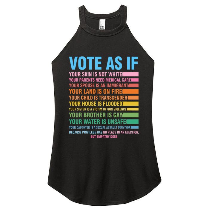 Vote As If Your Skin Is Not White HumanS Rights Women's Perfect Tri Rocker Tank