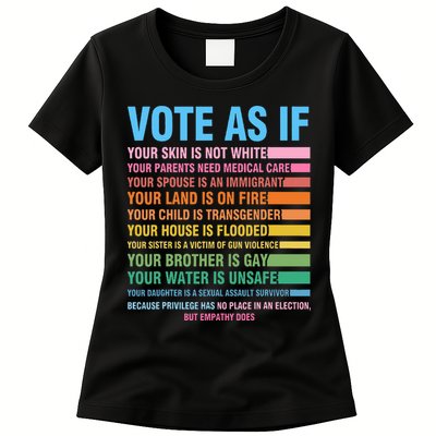 Vote As If Your Skin Is Not White HumanS Rights Womens T-Shirt