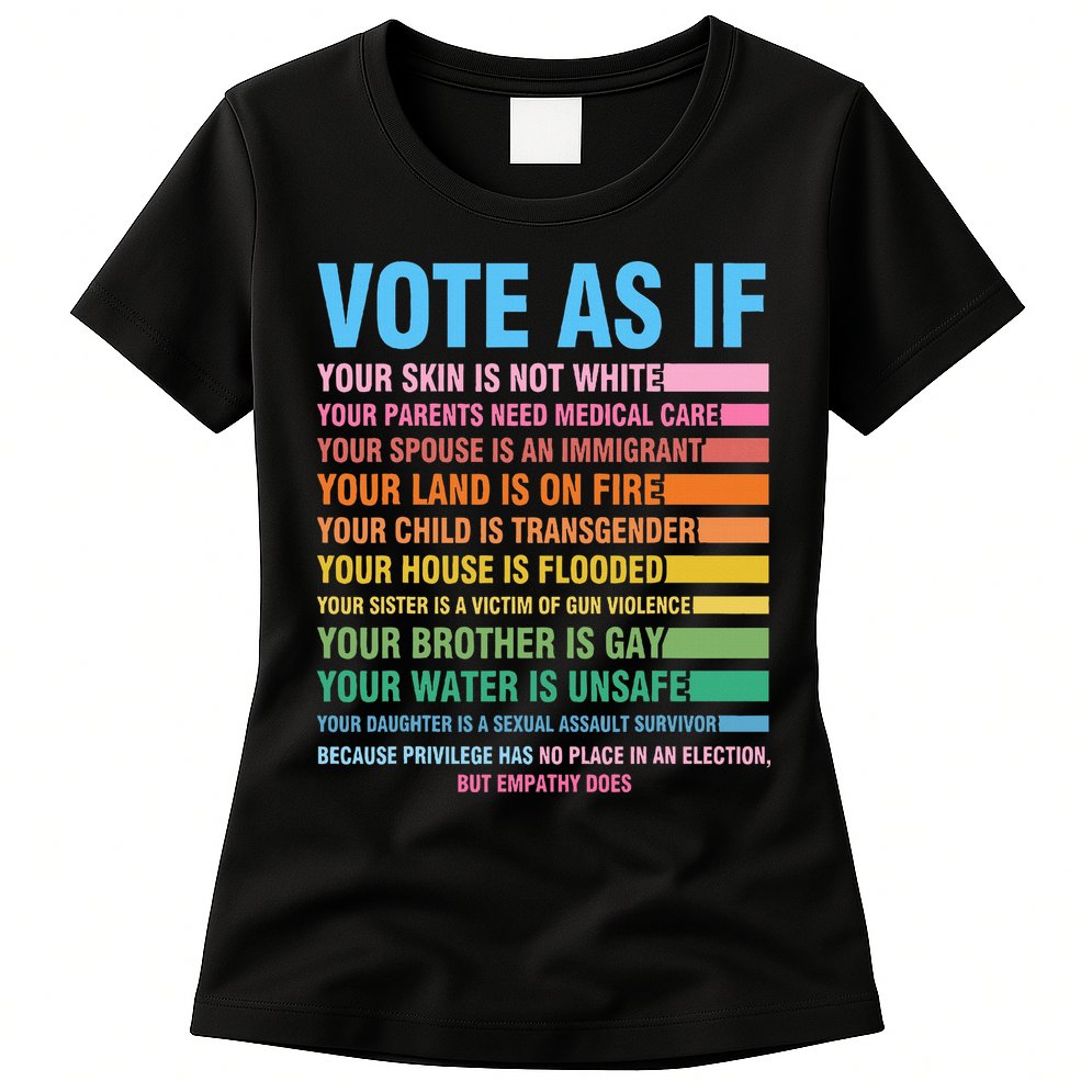 Vote As If Your Skin Is Not White HumanS Rights Womens T-Shirt