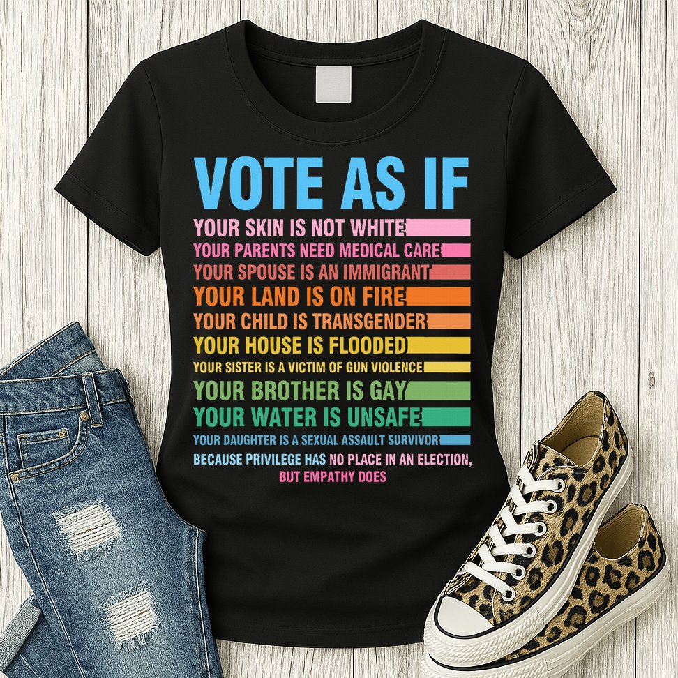 Vote As If Your Skin Is Not White HumanS Rights Womens T-Shirt