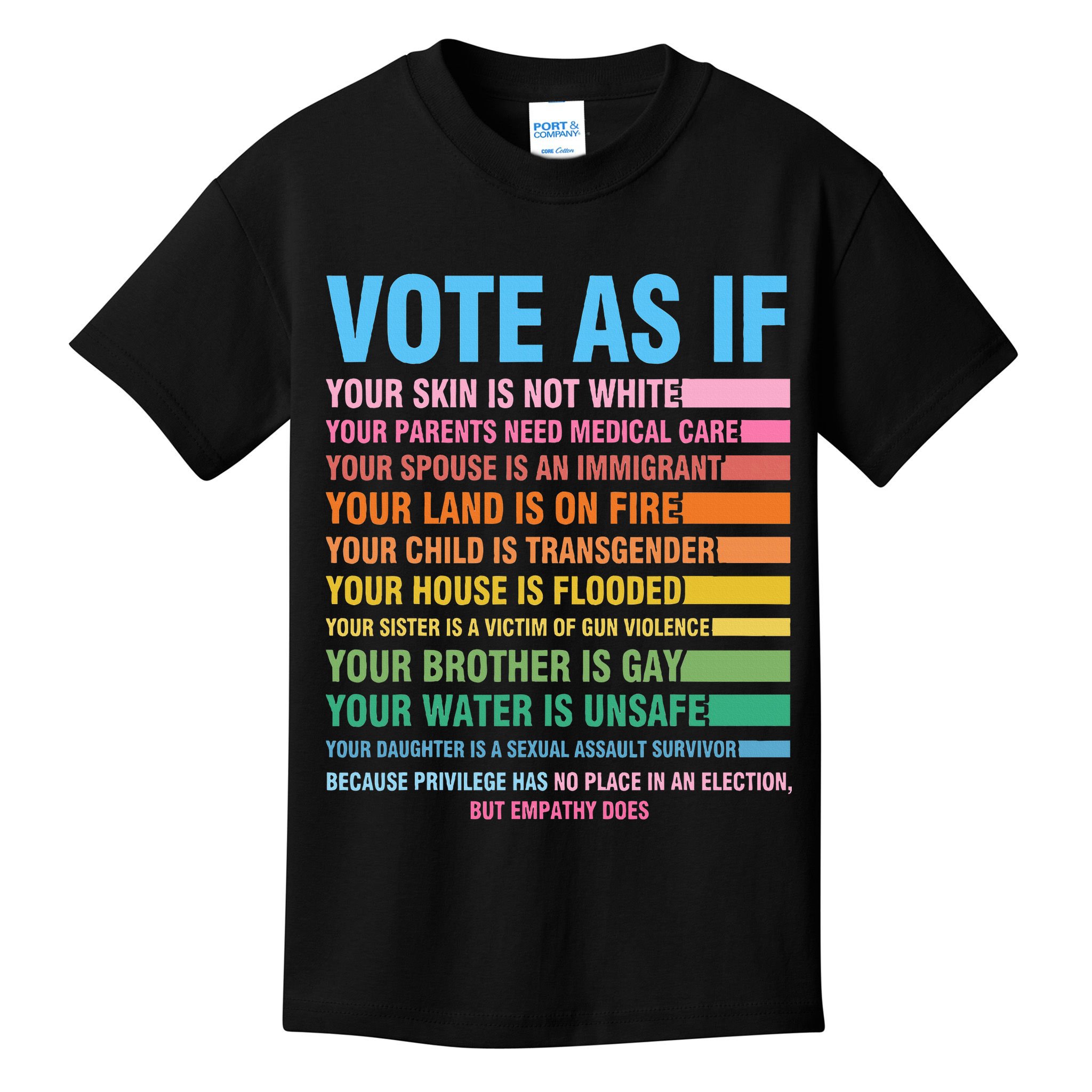 Vote As If Your Skin Is Not White HumanS Rights Kids T-Shirt