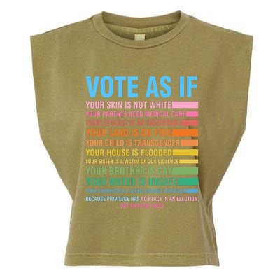 Vote As If Your Skin Is Not White HumanS Rights Garment-Dyed Women's Muscle Tee