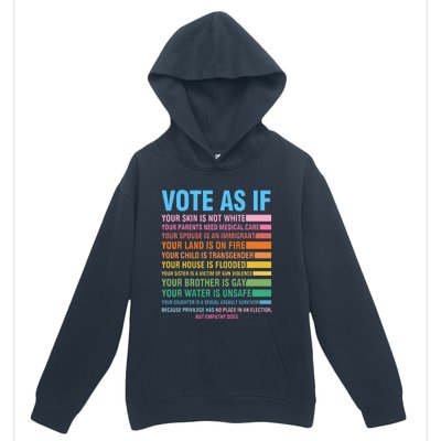 Vote As If Your Skin Is Not White HumanS Rights Urban Pullover Hoodie