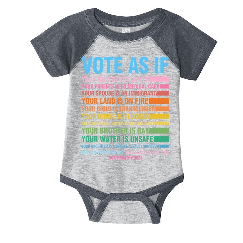 Vote As If Your Skin Is Not White HumanS Rights Infant Baby Jersey Bodysuit