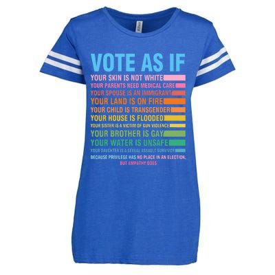 Vote As If Your Skin Is Not White HumanS Rights Enza Ladies Jersey Football T-Shirt