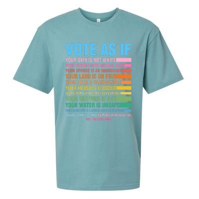 Vote As If Your Skin Is Not White HumanS Rights Sueded Cloud Jersey T-Shirt