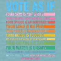 Vote As If Your Skin Is Not White HumanS Rights Sueded Cloud Jersey T-Shirt
