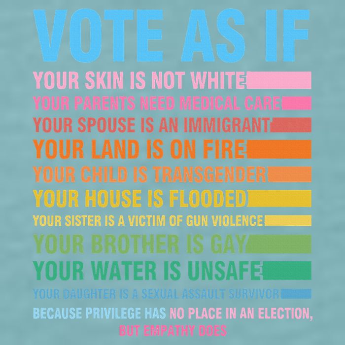 Vote As If Your Skin Is Not White HumanS Rights Sueded Cloud Jersey T-Shirt