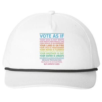 Vote As If Your Skin Is Not White HumanS Rights Snapback Five-Panel Rope Hat