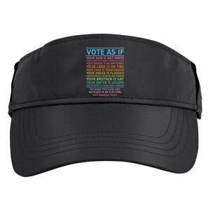 Vote As If Your Skin Is Not White HumanS Rights Adult Drive Performance Visor