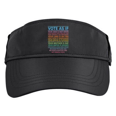 Vote As If Your Skin Is Not White HumanS Rights Adult Drive Performance Visor