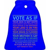 Vote As If Your Skin Is Not White HumanS Rights Ceramic Bell Ornament