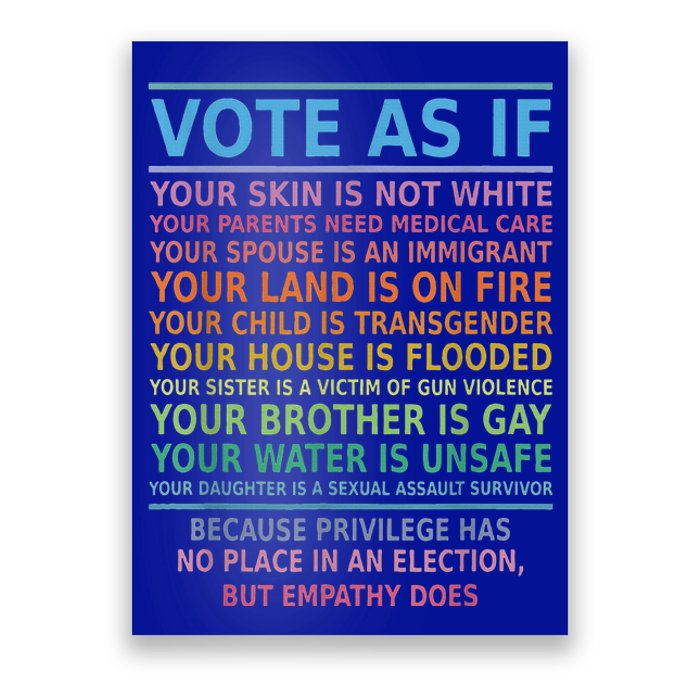 Vote As If Your Skin Is Not White HumanS Rights Poster