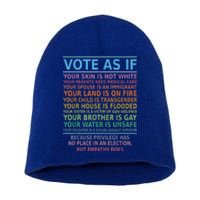 Vote As If Your Skin Is Not White HumanS Rights Short Acrylic Beanie